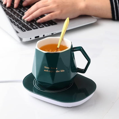 PLATILLO CALENTADOR DE BEBIDAS CON PUERTO USB