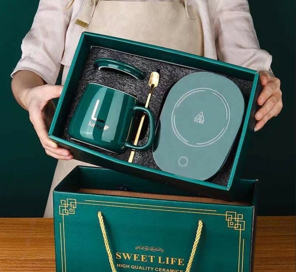 TAZAS  PARA EL CAFE O TE CON PLATO CALENTADOR